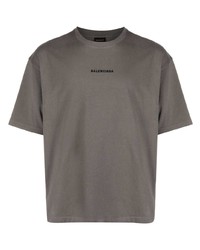 Balenciaga Embroidered Logo Cotton T Shirt