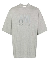 Ami Paris Embroidered Logo Organic Cotton T Shirt