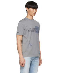 Acne Studios Grey Cotton Distressed T Shirt