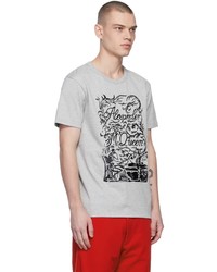 Alexander McQueen Grey Embroidered T Shirt
