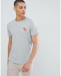 Abercrombie & Fitch Large Pop Icon Crew Neck T Shirt In Grey