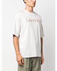 Lanvin Logo Embroidered Cotton T Shirt