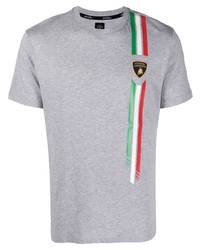 Automobili Lamborghini Logo Embroidered Cotton T Shirt