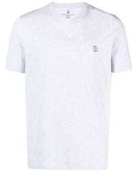 Brunello Cucinelli Logo Embroidered Short Sleeve T Shirt