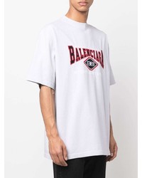 Balenciaga Logo Embroidered Short Sleeved T Shirt