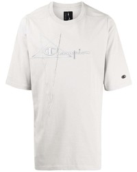 Rick Owens X Champion Logo Embroidered T Shirt