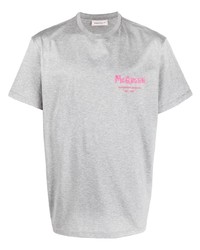 Alexander McQueen Logo Embroidery Cotton T Shirt