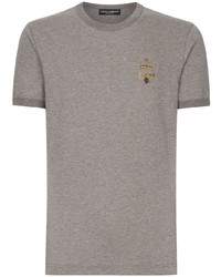 Dolce & Gabbana Motif Embroidered Cotton T Shirt