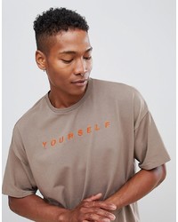 ASOS DESIGN Oversized T Shirt With Simple Text Embroidery