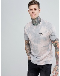 ASOS DESIGN Relaxed T Shirt With And Palm Embroidery Marl