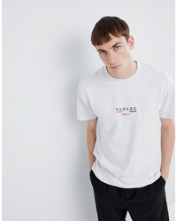 Parlez T Shirt With Embroidered Sport Bar Logo In Grey