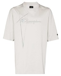 Rick Owens X Champion Logo Embroidered T Shirt