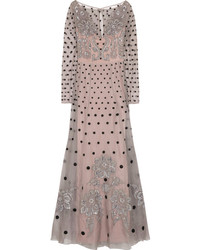 Temperley London Josette Embellished Polka Dot Silk Blend Organza Gown