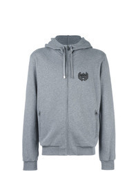 Grey Embroidered Hoodie