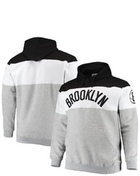 FANATICS Branded Blackheathered Gray Brooklyn Nets Big Tall Colorblock Wordmark Pullover Hoodie At Nordstrom