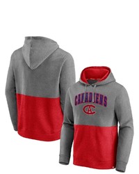FANATICS Branded Heathered Grayred Montreal Canadiens Block Party Classic Arch Signature Pullover Hoodie In Heather Gray At Nordstrom