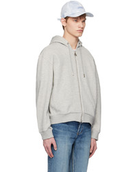 Solid Homme Gray Embroidered Hoodie