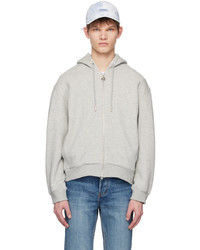Solid Homme Gray Embroidered Hoodie