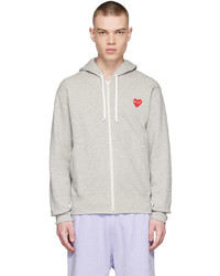 Comme Des Garcons Play Grey Cotton Hoodie