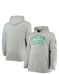Mitchell & Ness Heathered Gray Boston Celtics Hardwood Classics Big Tall Throwback Pullover Hoodie In Heather Gray At Nordstrom