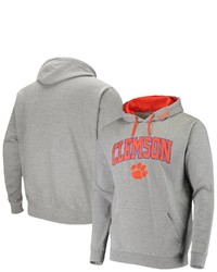 Colosseum Heathered Gray Clemson Tigers Arch Logo 20 Pullover Hoodie