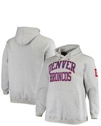 Mitchell & Ness Heathered Gray Denver Broncos Big Tall Playoff Win Pullover Hoodie In Heather Gray At Nordstrom