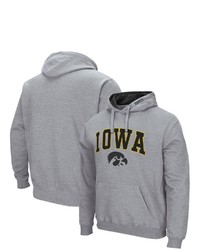 Colosseum Heathered Gray Iowa Hawkeyes Arch Logo 30 Pullover Hoodie