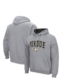 Colosseum Heathered Gray Purdue Boilermakers Arch Logo 30 Pullover Hoodie