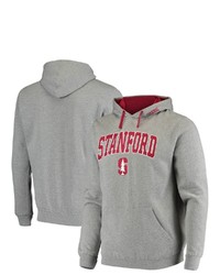 Colosseum Heathered Gray Stanford Cardinal Arch Logo 20 Pullover Hoodie