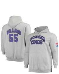 Mitchell & Ness Jason Williams Heathered Gray Sacrato Kings Big Tall Name Number Pullover Hoodie In Heather Gray At Nordstrom