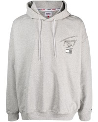 Tommy Jeans Logo Embroidered Cotton Blend Hoodie