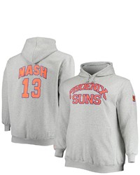 Mitchell & Ness Steve Nash Heathered Gray Phoenix Suns Big Tall Name Number Pullover Hoodie In Heather Gray At Nordstrom