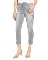 Grey Embroidered Jeans