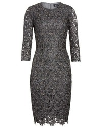 St. John Collection Plume Embroidered Lace Dress