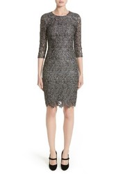 St. John Collection Plume Embroidered Lace Dress