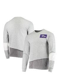 REFRIED APPAREL Gray Baltimore Ravens Sustainable Angle Long Sleeve T Shirt