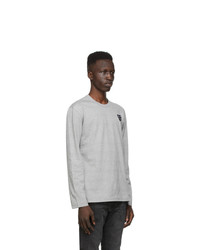 Comme Des Garcons Play Grey Layered Double Heart Long Sleeve T Shirt