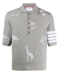 Thom Browne 4 Bar Animal Print Polo Shirt