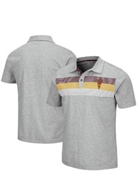 Colosseum Heathered Gray Arizona State Sun Devils Stinson Polo