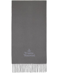 Vivienne Westwood Gray Embroidered Scarf