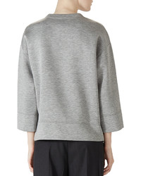 Gucci Embroidered Jersey Sweatshirt Medium Gray Melange