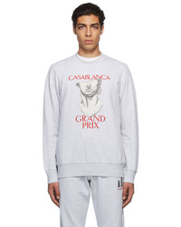Casablanca Gray Grand Prix Embroidered Sweatshirt