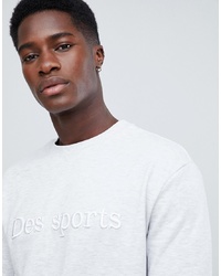 New Look Sweatshirt With Embroidery In Light Grey