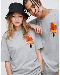 Asos X Lot Stock Barrel T Shirt With Embroidery In Gray