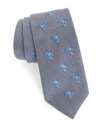 Grey Embroidered Tie