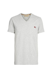 Burberry Cotton Jersey V Neck T Shirt