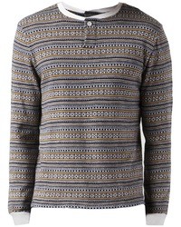 Band Of Outsiders Fair Isle Knit Henley