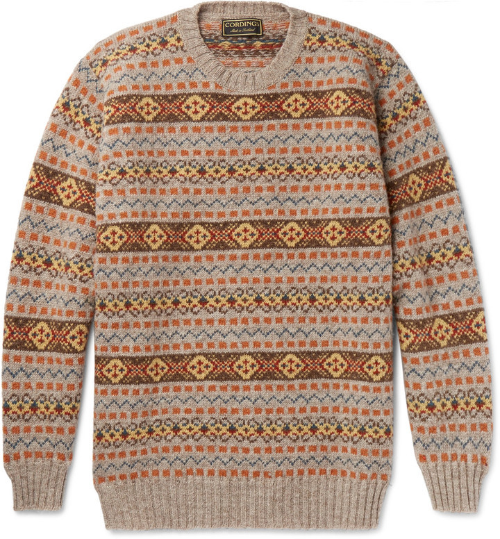 Venture different Mission Cordings Fair Isle Shetland Wool Sweater, $245 | MR PORTER | Lookastic