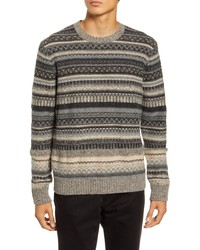 Vince Fair Isle Crewneck Wool Blend Sweater