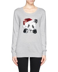 Nobrand Natalie Sequin Panda Christmas Sweater